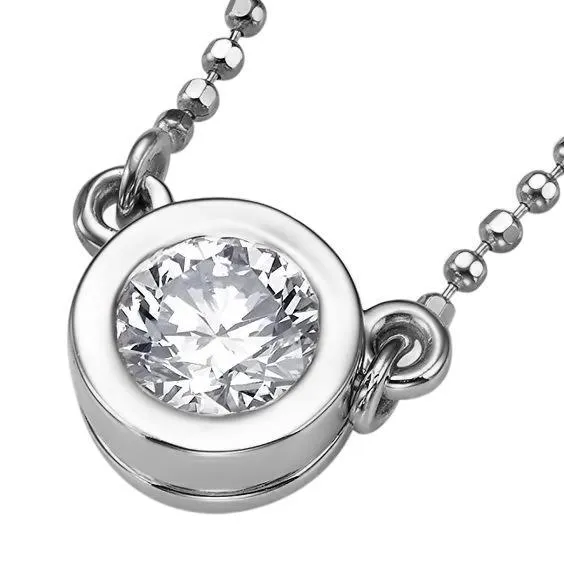Necklaces Real Natural Earth Mined Diamond Pendant Necklace G VS1 Bezel Setting 150 Carat White Gold 14K GB Necklaces Real Natural Earth Mined Diamond Pendant Necklace G VS1 Bezel Setting 150 Carat White Gold 14K GB