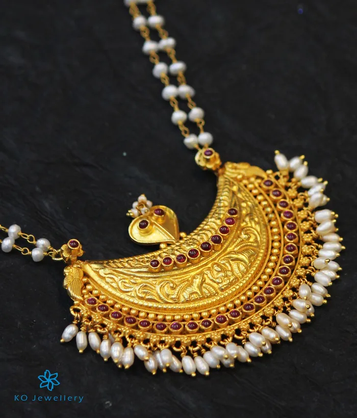Necklaces Silversmith The Amodini Kodava Kokkethathi Silver Necklace Pearl