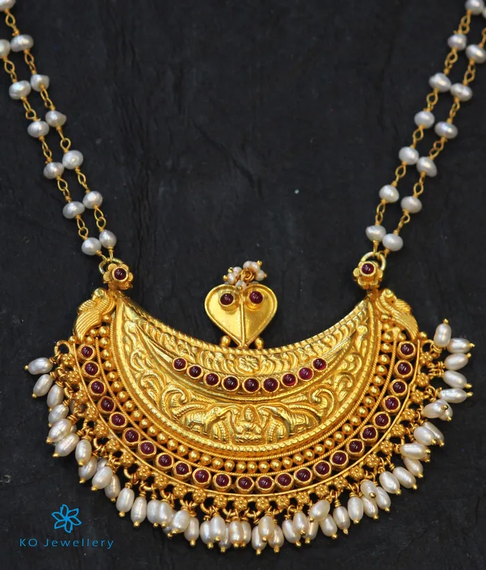 Necklaces Silversmith The Amodini Kodava Kokkethathi Silver Necklace Pearl