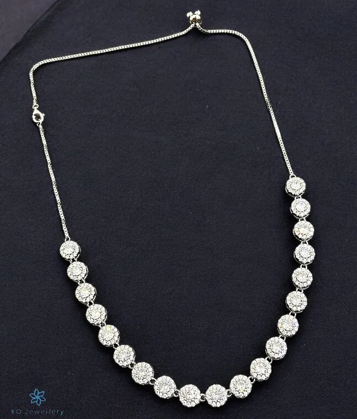 Necklaces The Viha Sparkle Silver Necklace Imported