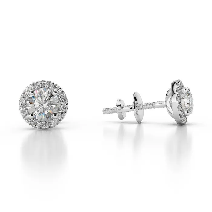 Prong Set Sparkling 350 Carats Natural Earth Mined Diamond Lady Stud Earrings White Gold GB Earrings Prong Set Sparkling 350 Carats Natural Earth Mined Diamond Lady Stud Earrings White Gold GB Earrings