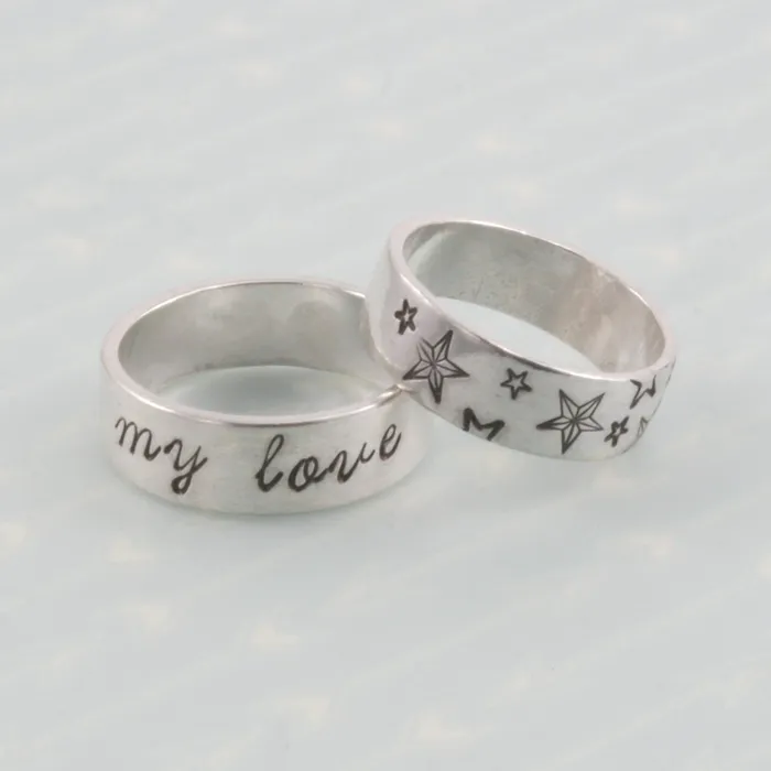 PSV Rings Sterling Silver Ring Stamping Blank 6mm Wide SIZE 10