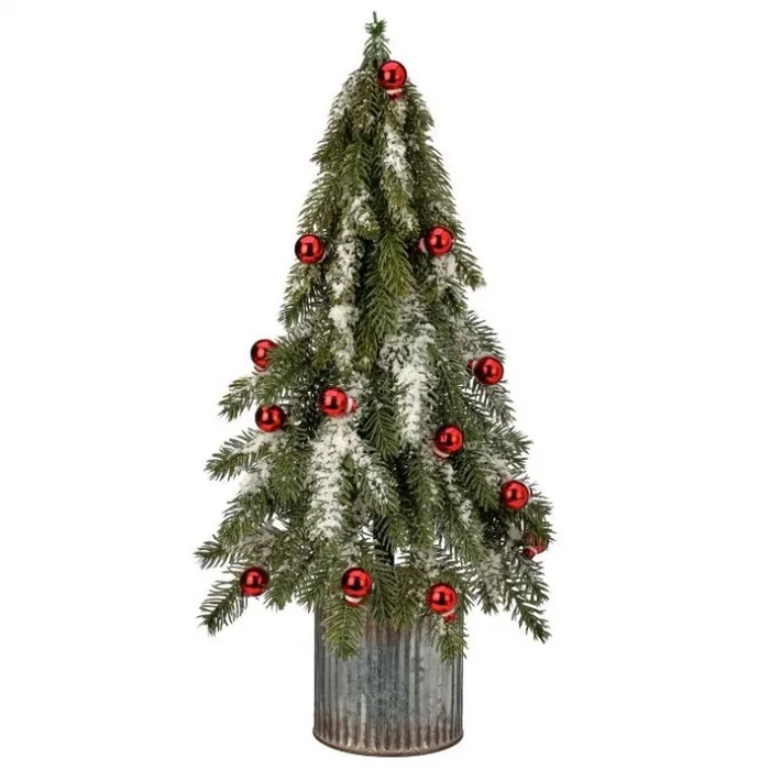 Regency International Necklaces Regency International 18 Frost Pine Tree With Vacuum Plated Balls In Pot