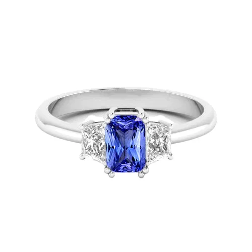 Rings 14K Gold Radiant Cut Sapphire Engagement Ring HarryChadEntcom