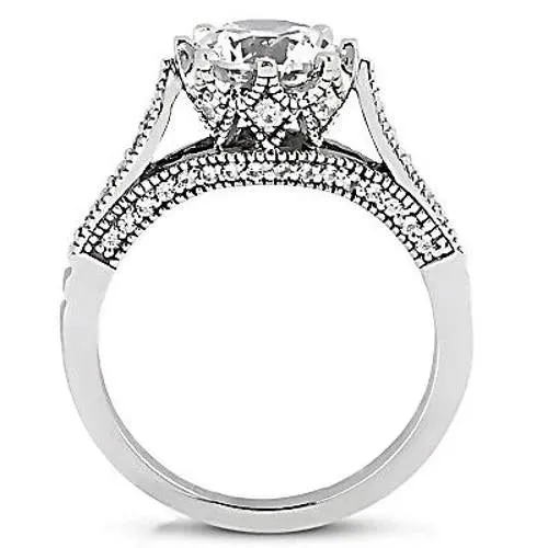 Rings 230 Ct Natural Earth Mined Diamond White Gold Anniversary Ring Vintage Style Jewelry New GB