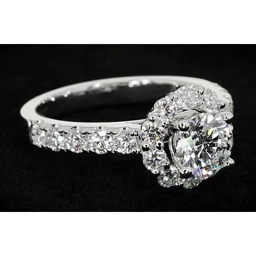 Rings 2 Carats Flower Style Natural Earth Mined Diamond Engagement Ring White Gold 14K GB Rings 2 Carats Flower Style Natural Earth Mined Diamond Engagement Ring White Gold 14K GB