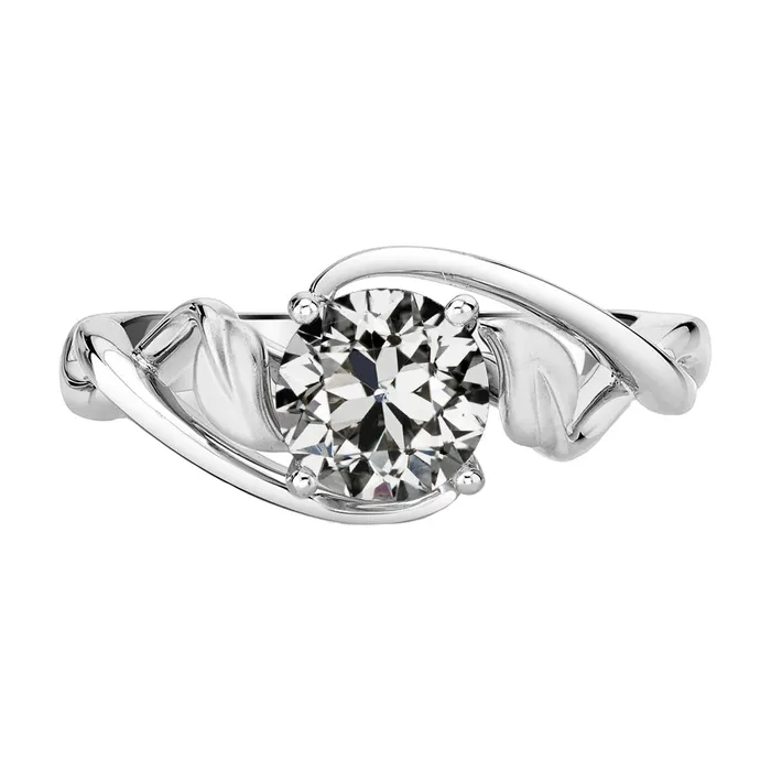 Rings 2 Carats Genuine Diamond Old Mine Cut Solitaire Engagement Ring White Gold 14K HarryChadEntcom