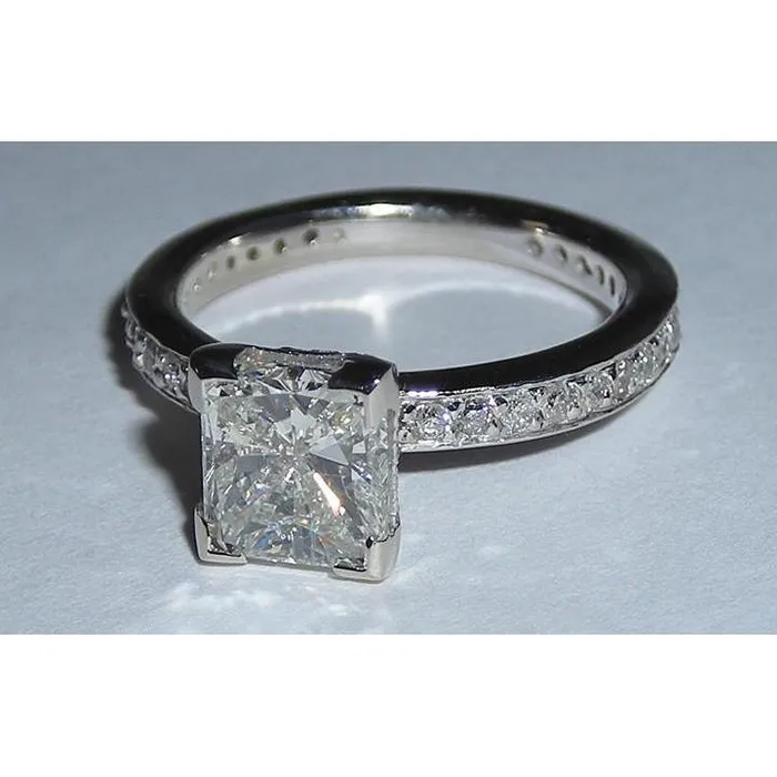 Rings GB 225 Ct White Gold Natural Earth Mined Diamond Engagement Ring With Accents Rings GB 225 Ct White Gold Natural Earth Mined Diamond Engagement Ring With Accents