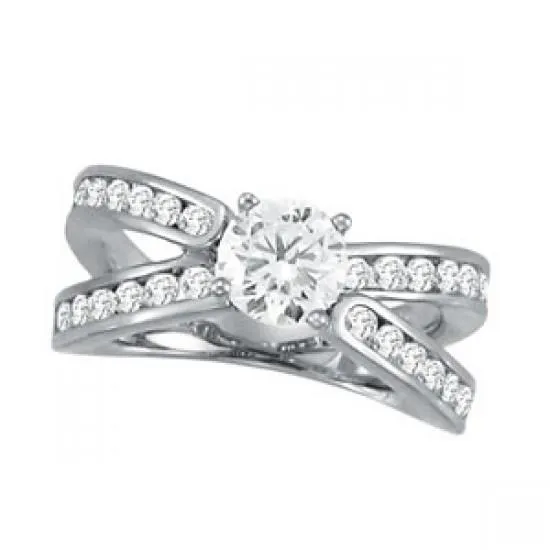 Rings GB 2 Carats Natural Earth Mined Diamond White Gold Solitaire With Accents Engagement Ring Rings GB 2 Carats Natural Earth Mined Diamond White Gold Solitaire With Accents Engagement Ring