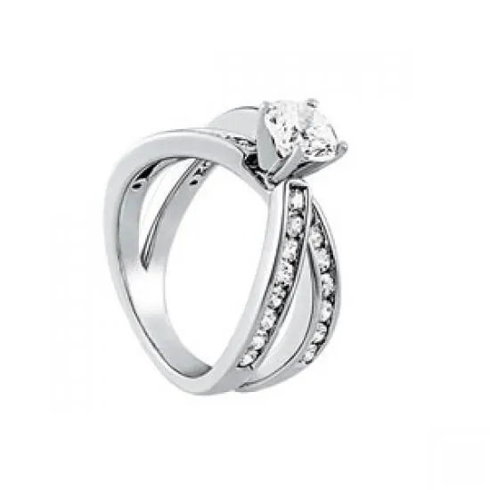 Rings GB 2 Carats Natural Earth Mined Diamond White Gold Solitaire With Accents Engagement Ring Rings GB 2 Carats Natural Earth Mined Diamond White Gold Solitaire With Accents Engagement Ring