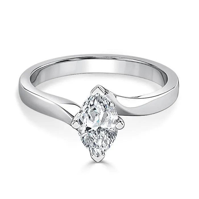 Rings GB Marquise Cut 160 Ct Solitaire Natural Earth Mined Diamond Engagement Ring White Gold 14K Rings GB Marquise Cut 160 Ct Solitaire Natural Earth Mined Diamond Engagement Ring White Gold 14K