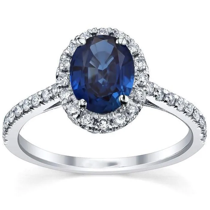 Rings GB Oval Sapphire Engagement Ring For Women