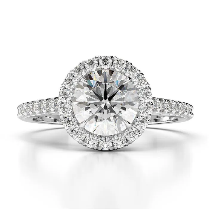 Rings GB Round 265 Carats Natural Earth Mined Diamond Engagement Halo Ring White Gold 14K Rings GB Round 265 Carats Natural Earth Mined Diamond Engagement Halo Ring White Gold 14K