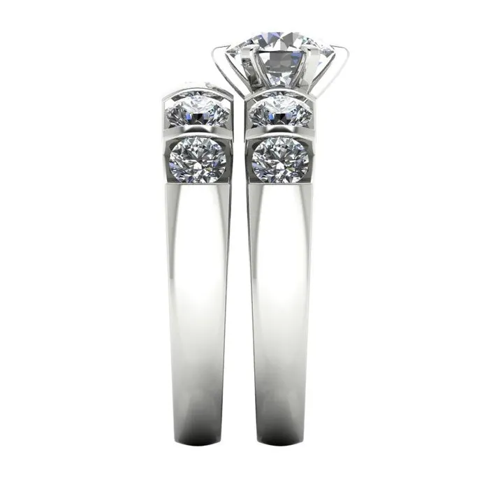 Rings GB Round Natural Earth Mined Diamond Engagement Ring Set 350 Carats Jewelry White Gold Rings GB Round Natural Earth Mined Diamond Engagement Ring Set 350 Carats Jewelry White Gold