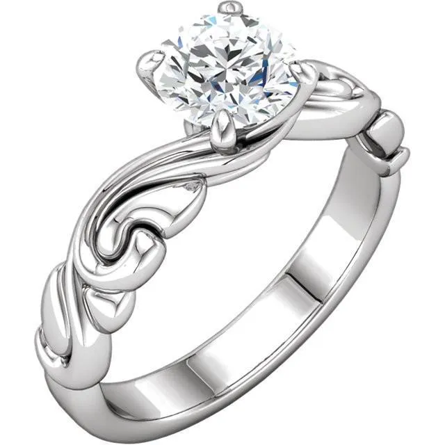 Rings GB Solitaire 151 Carats Round Natural Earth Mined Diamond Anniversary Ring White Gold 14K Rings GB Solitaire 151 Carats Round Natural Earth Mined Diamond Anniversary Ring White Gold 14K