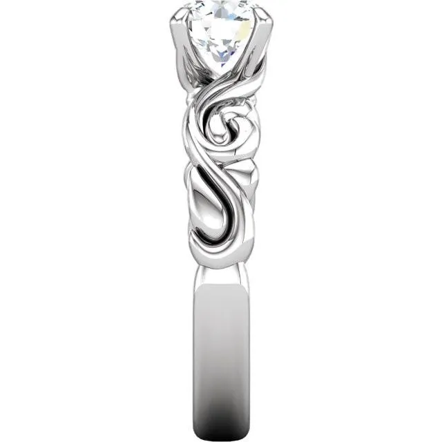 Rings GB Solitaire 151 Carats Round Natural Earth Mined Diamond Anniversary Ring White Gold 14K