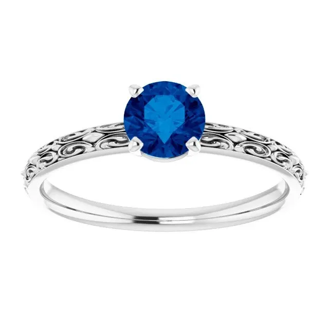 Rings GB Solitaire Ring Blue Sapphire 150 Carats Filigree Women Jewelry Rings GB Solitaire Ring Blue Sapphire 150 Carats Filigree Women Jewelry