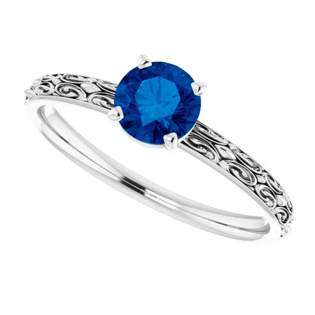 Rings GB Solitaire Ring Blue Sapphire 150 Carats Filigree Women Jewelry Rings GB Solitaire Ring Blue Sapphire 150 Carats Filigree Women Jewelry