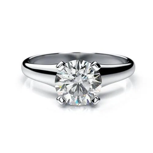 Rings GB Solitaire Round Cut Natural Earth Mined Diamond Wedding Ring White Gold 14K 150 Carats Jewelry Rings GB Solitaire Round Cut Natural Earth Mined Diamond Wedding Ring White Gold 14K 150 Carats Jewelry