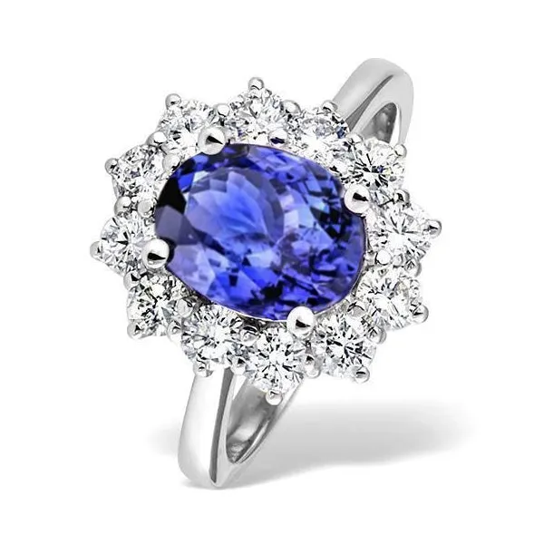 Rings GB Tanzanite Natural Earth Mined Diamond Ring Flower Style Lady Gold Jewelry 2 Carats Rings GB Tanzanite Natural Earth Mined Diamond Ring Flower Style Lady Gold Jewelry 2 Carats