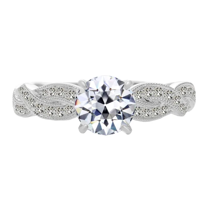 Rings HarryChadEntcom 350 Carats Old Miner Natural Diamond Engagement Ring Twisted Shank Rings HarryChadEntcom 350 Carats Old Miner Natural Diamond Engagement Ring Twisted Shank