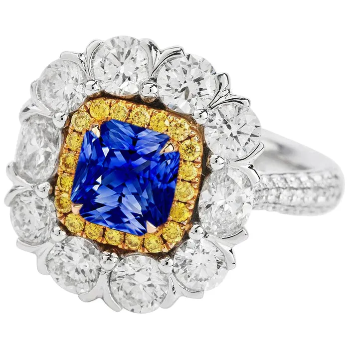 Rings HarryChadEntcom Elegant Sapphire Cocktail Natural Earth Mined Diamond Ring Rings HarryChadEntcom Elegant Sapphire Cocktail Natural Earth Mined Diamond Ring