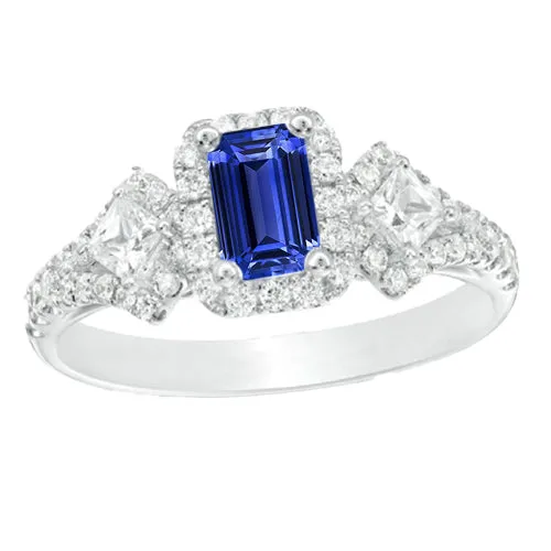 Rings HarryChadEntcom Halo Emerald Blue Sapphire Ring Princess Round Natural Earth Mined Diamonds 350 Carats Rings HarryChadEntcom Halo Emerald Blue Sapphire Ring Princess Round Natural Earth Mined Diamonds 350 Carats