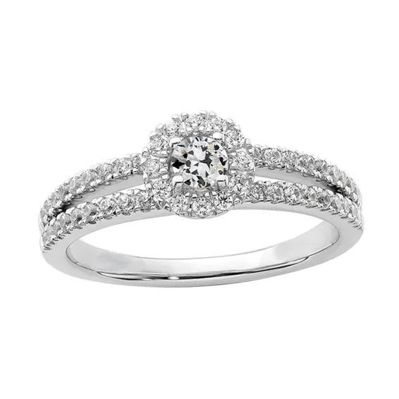 Rings HarryChadEntcom Halo Round Old Mine Cut Natural Earth Mined Diamond Ring Split Shank 250 Carats Rings HarryChadEntcom Halo Round Old Mine Cut Natural Earth Mined Diamond Ring Split Shank 250 Carats