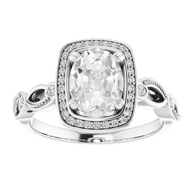 Rings HarryChadEntcom Ladys Halo Ring Oval Old Mine Cut Black Genuine Natural Earth Mined Diamonds Gold 675 Carats