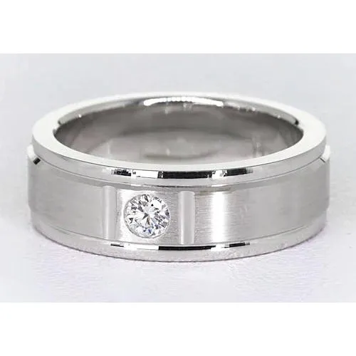 Rings HarryChadEntcom One Round Gypsy Natural Earth Mined Diamond Band 025 Carats Brushed Finish Mens Ring Rings HarryChadEntcom One Round Gypsy Natural Earth Mined Diamond Band 025 Carats Brushed Finish Mens Ring