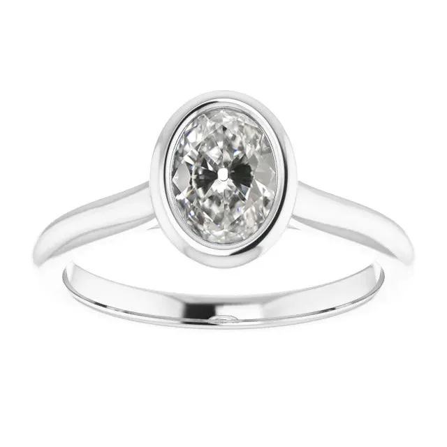 Rings HarryChadEntcom Oval Natural Diamond Ring Old Mine Cut Bezel Set White Gold 2 Carats Rings HarryChadEntcom Oval Natural Diamond Ring Old Mine Cut Bezel Set White Gold 2 Carats