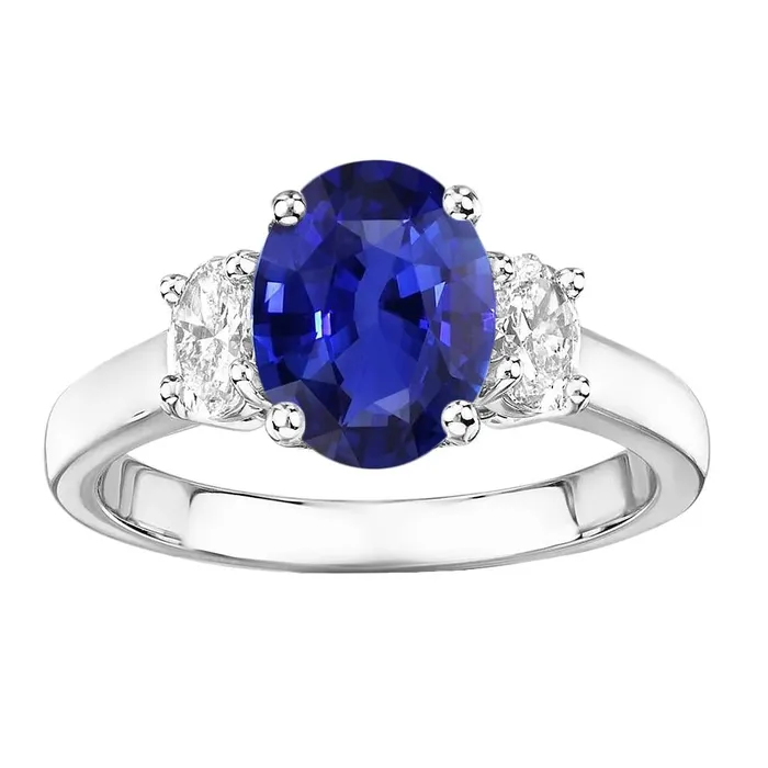 Rings HarryChadEntcom Oval Natural Earth Mined Diamond 3 Stone Ring White Gold Ceylon Sapphire Gemstone 5 Carats Rings HarryChadEntcom Oval Natural Earth Mined Diamond 3 Stone Ring White Gold Ceylon Sapphire Gemstone 5 Carats