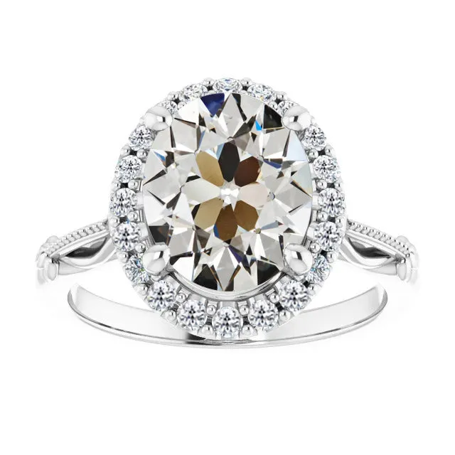 Rings HarryChadEntcom Oval Old Cut Antique Style Halo Wedding Mined Diamond Ring 5 Carats Rings HarryChadEntcom Oval Old Cut Antique Style Halo Wedding Mined Diamond Ring 5 Carats