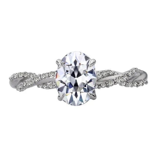 Rings HarryChadEntcom Real Oval Old Mine Cut Natural Earth Mined Diamond Ring Prong Twisted Shank 5 50 Carats Rings HarryChadEntcom Real Oval Old Mine Cut Natural Earth Mined Diamond Ring Prong Twisted Shank 5 50 Carats
