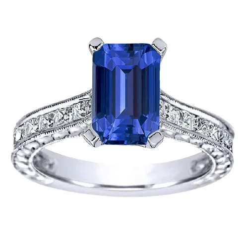 Rings HarryChadEntcom Sapphire Engagement Ring With Princess Natural Earth Mined Diamond Accents 350 Carats Rings HarryChadEntcom Sapphire Engagement Ring With Princess Natural Earth Mined Diamond Accents 350 Carats
