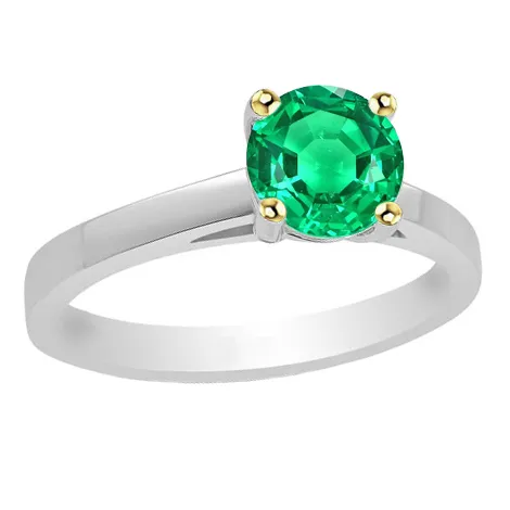 Rings HarryChadEntcom Solitaire Green Emerald Ring