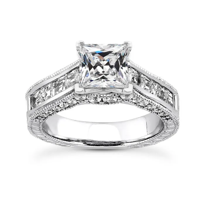 Rings HarryChadEntcom Square Cut Old Miner Real Natural Earth Mined Diamond Ring Channel Set Milgrain 5 Carats Rings HarryChadEntcom Square Cut Old Miner Real Natural Earth Mined Diamond Ring Channel Set Milgrain 5 Carats