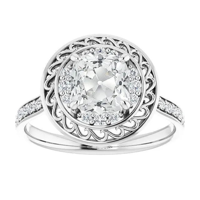 Rings HarryChadEntcom Vintage Style Halo Anniversary Cushion Old Cut Natural Earth Mined Diamond Ring 750 Carats Rings HarryChadEntcom Vintage Style Halo Anniversary Cushion Old Cut Natural Earth Mined Diamond Ring 750 Carats