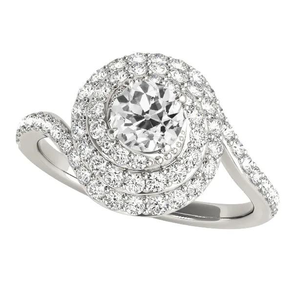 Rings HarryChadEntcom Womens Gold Old Cut Round Halo Natural Earth Mined Diamond Ring Twisted Style 475 Carats Rings HarryChadEntcom Womens Gold Old Cut Round Halo Natural Earth Mined Diamond Ring Twisted Style 475 Carats