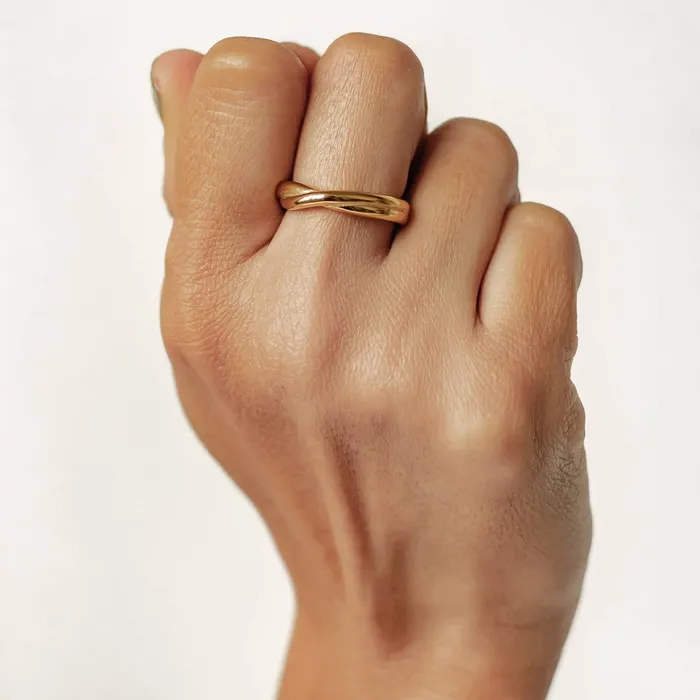 Rings Hey Happiness Criss Cross Ring Stainless Steel