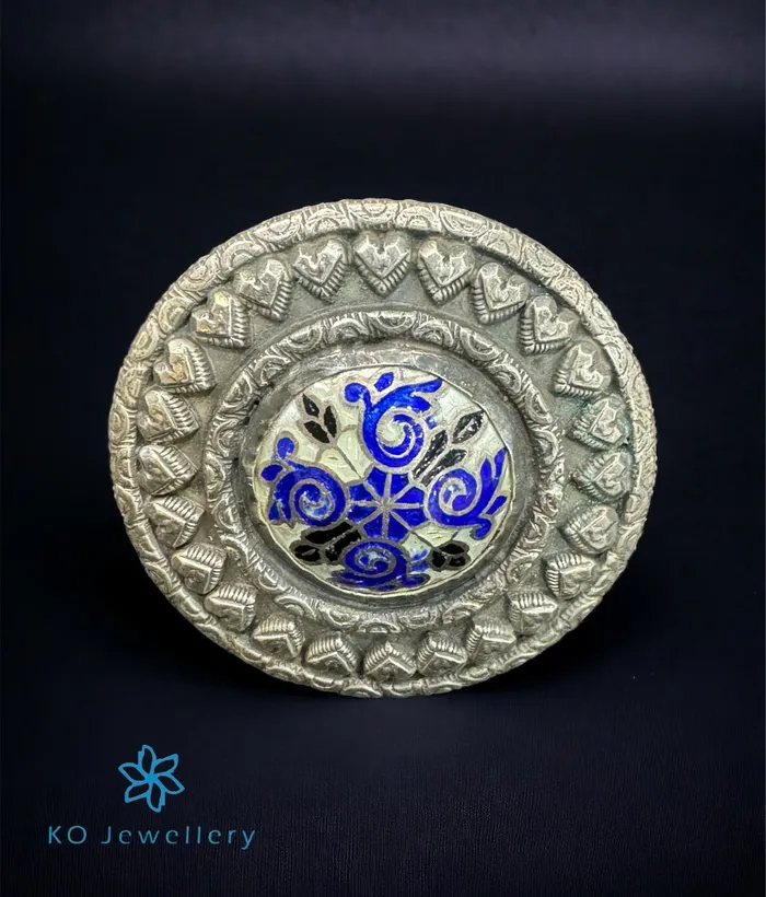 Rings Meenakari The Azure Silver Meenakari Finger Ring