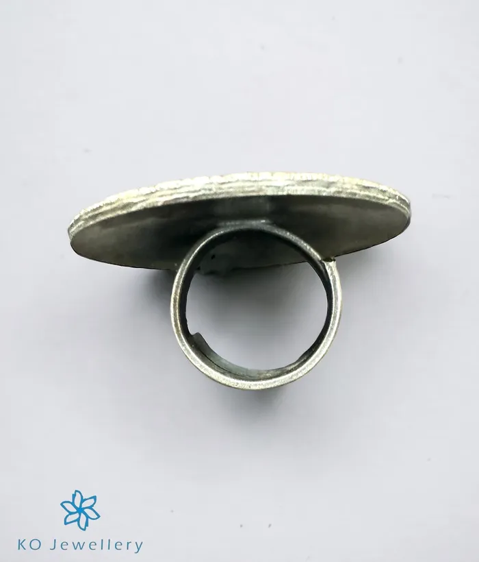 Rings Meenakari The Azure Silver Meenakari Finger Ring
