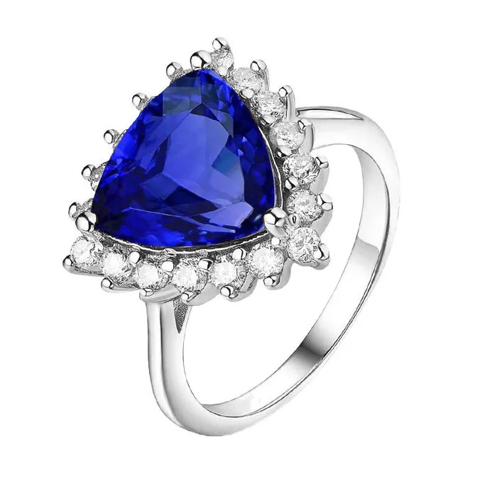 Rings Natural Earth Mined Diamond Halo Trillion Gemstone Ring 350 Carats Ceylon Blue Sapphire HarryChadEntcom Rings Natural Earth Mined Diamond Halo Trillion Gemstone Ring 350 Carats Ceylon Blue Sapphire HarryChadEntcom