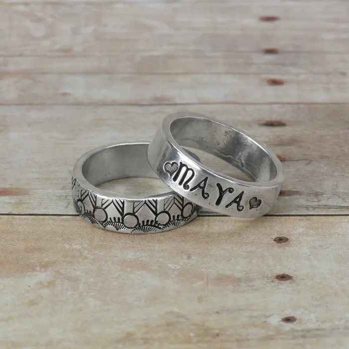 Rings Pewter Ring Stamping Blank 6mm Wide SIZE 11 MJ