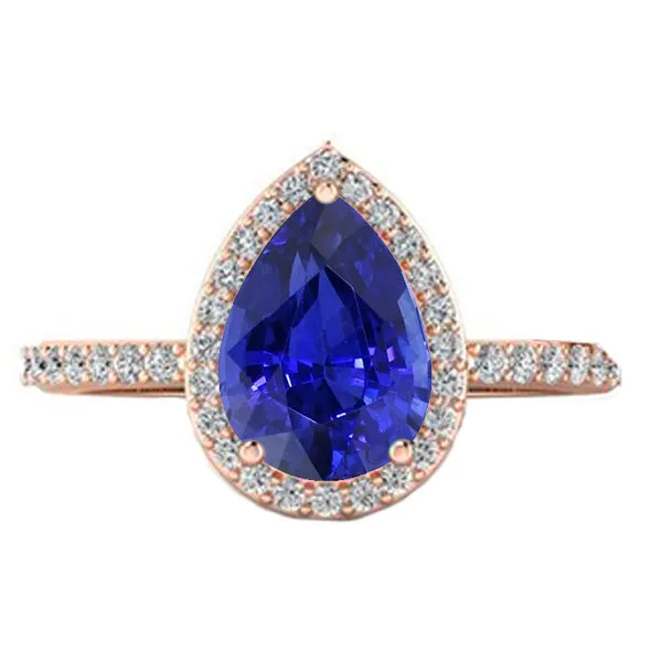 Rings Rose Gold Halo Srilanka Sapphire Ring Natural Earth Mined Diamonds Jewelry 4 Carats HarryChadEntcom