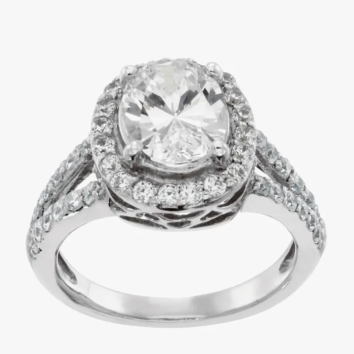 Rings White Gold 14K 250 Carats Oval And Round Natural Earth Mined Diamonds Halo Wedding Ring GB Rings White Gold 14K 250 Carats Oval And Round Natural Earth Mined Diamonds Halo Wedding Ring GB