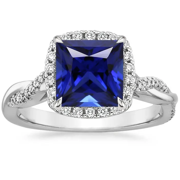 Rings Women Natural Earth Mined Diamond Halo Ring Prong Set Princess Blue Sapphire 6 Carats Pave HarryChadEntcom Rings Women Natural Earth Mined Diamond Halo Ring Prong Set Princess Blue Sapphire 6 Carats Pave HarryChadEntcom