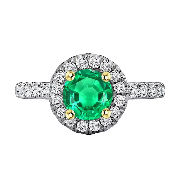 Round Green Emerald Halo Engagement Ring HarryChadEntcom Rings