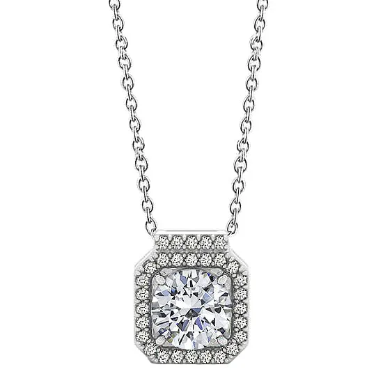 Round Natural Earth Mined Diamond Pendant Necklace Without Chain 195 Carat White Gold 14K GB Necklaces