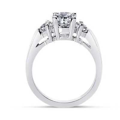 Round Natural Earth Mined Diamonds 125 Carat Engagement Anniversary Ring Three Stone GB Rings Round Natural Earth Mined Diamonds 125 Carat Engagement Anniversary Ring Three Stone GB Rings